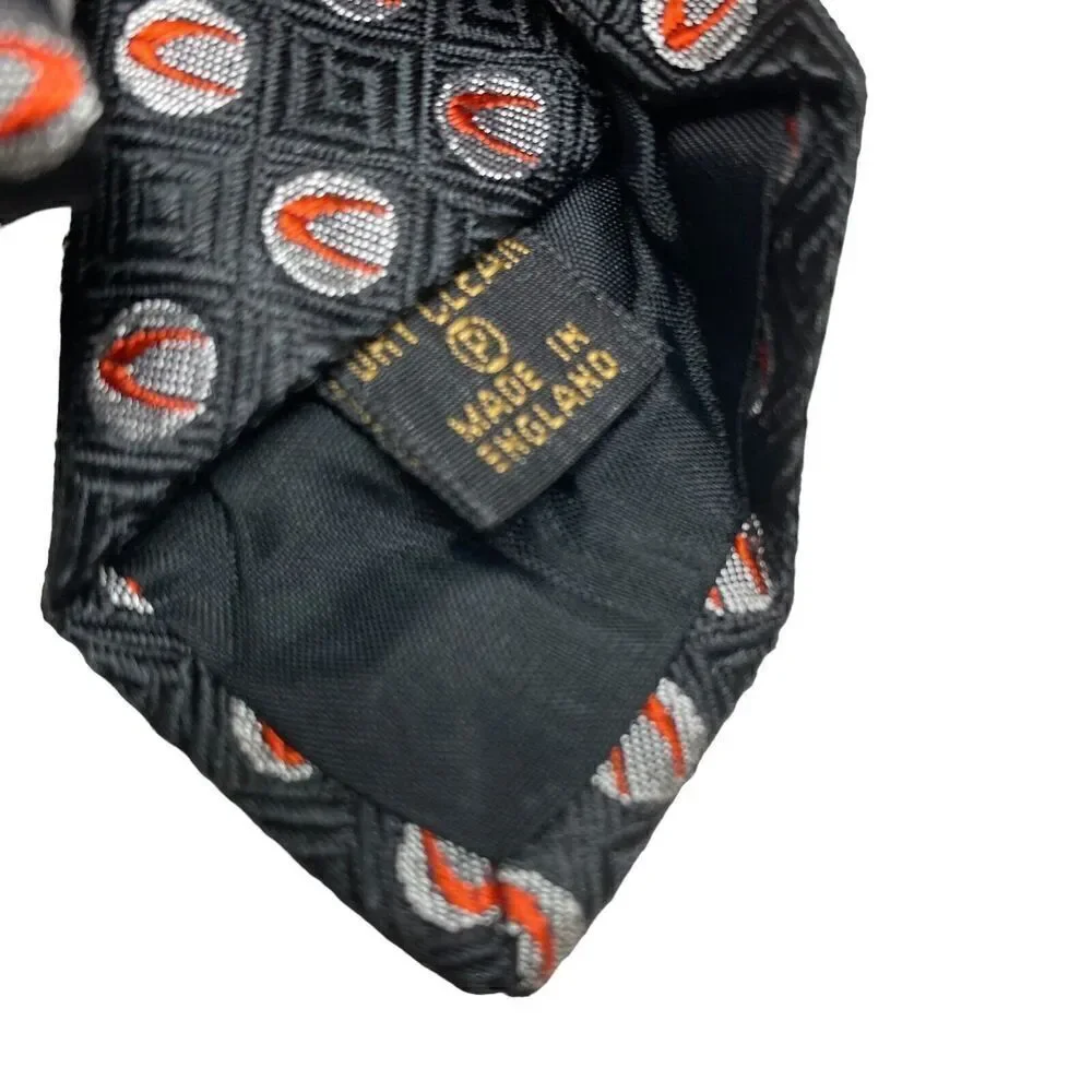 Davis Cup Tie Men's Necktie Tennis Silk Black Silver Red Benjamin James England